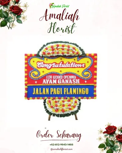 Bunga Papan Congratulation di Batu Meja
